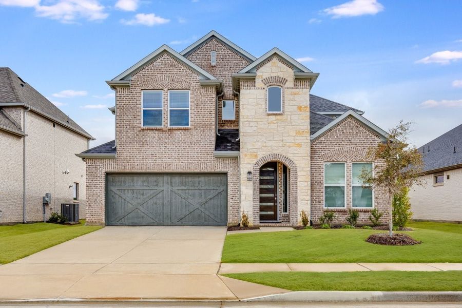 Representative exterior photo of a completed home built from the Bordeaux by Taylor Morrison in The Ridge at Northlake 50s, Northlake, TX (Image 1). Representative exterior photo of a completed home built from the Bordeaux by Taylor Morrison in The Ridge at Northlake 50s, Northlake, TX (Image 1).
