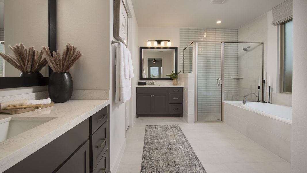 Furnished interior view inside a new home in Amira 45', Tomball (Image 10). Furnished interior view inside a new home in Amira 45', Tomball (Image 10).