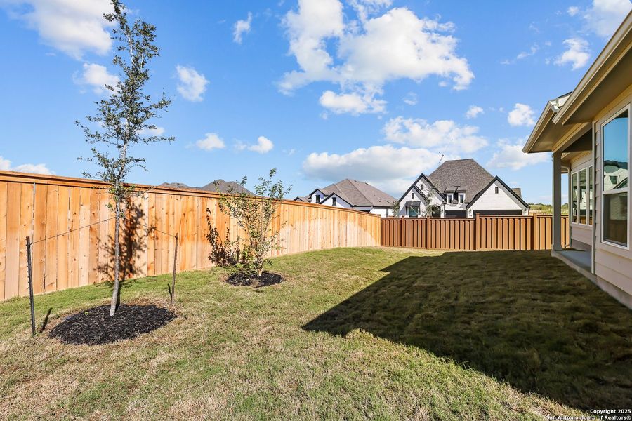 Exterior details and patio area of a home in Mayfair 60', New Braunfels (Image 28).