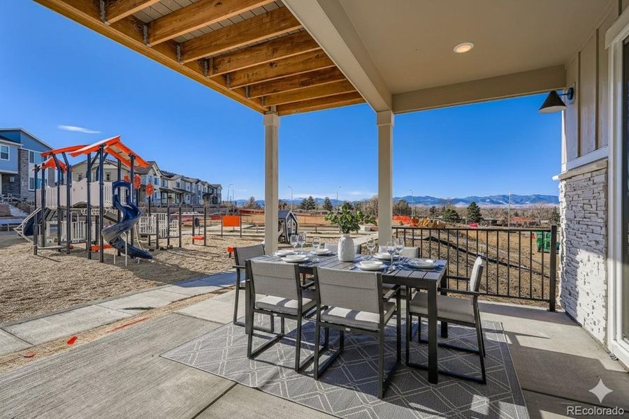 virtually staged outdoor living area