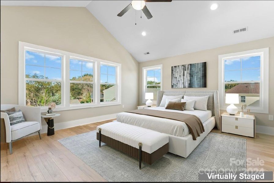 Virtually Staged Master Bedroom