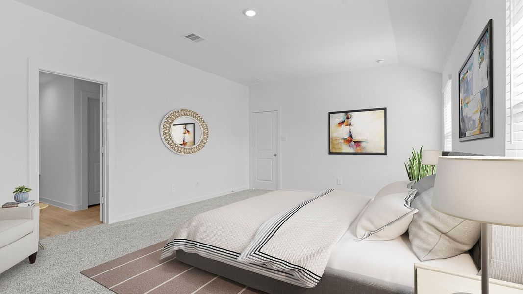 Furnished interior view inside a new home in Evergreen, Rosenberg (Image 15). Furnished interior view inside a new home in Evergreen, Rosenberg (Image 15).