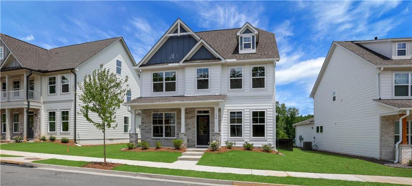 Front exterior of a new home in Marble Tree, Ball Ground, GA, highlighting curb appeal (Image 2).