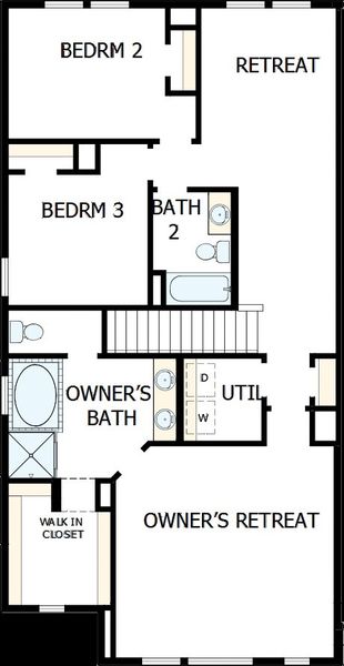 2D floor plan layout of this home in Easton Park - Nelson Village - Jewel Series, Austin, TX (Image 3).