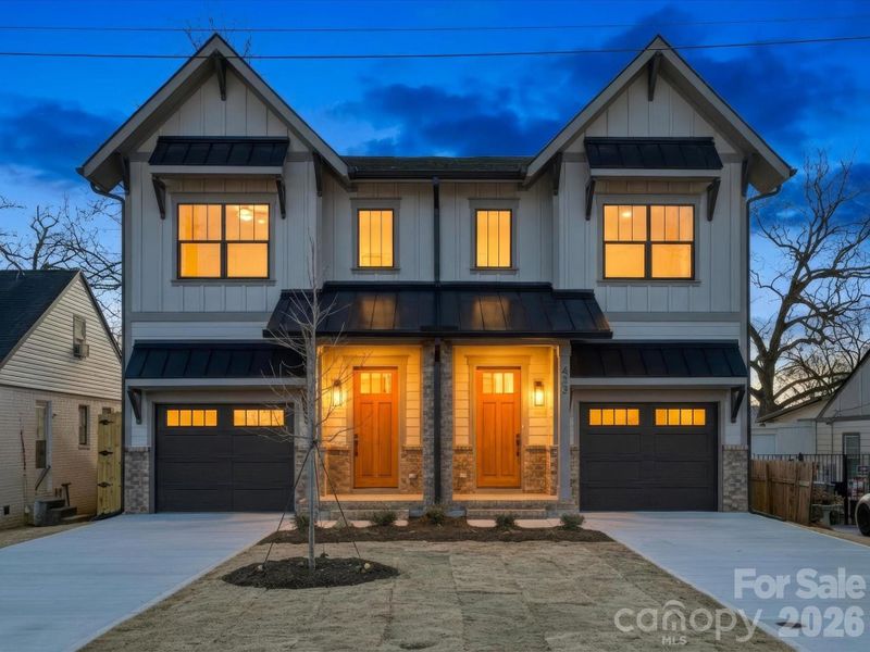 Front exterior of a new home in , Charlotte, NC, highlighting curb appeal (Image 1). Front exterior of a new home in , Charlotte, NC, highlighting curb appeal (Image 1).