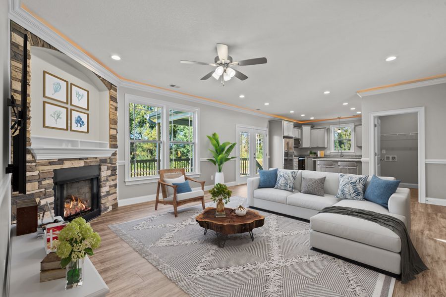 Representative furnished interior of a home built from the Enory by Enchanted Homes in Guadalupe Heights, Seguin (Image 8).