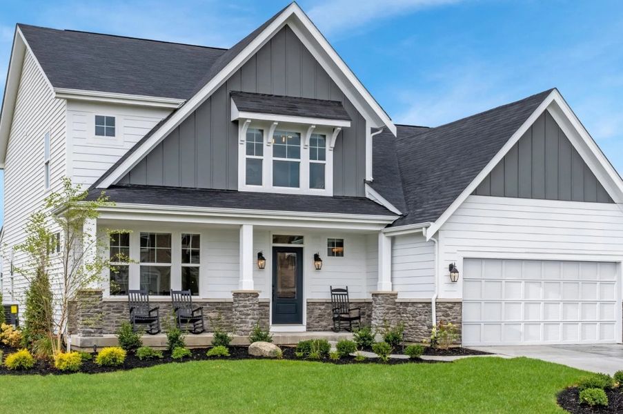 Representative exterior photo of a completed home built from the Charles by Fischer Homes in Breakfast Point East, Panama City Beach, FL (Image 1). Representative exterior photo of a completed home built from the Charles by Fischer Homes in Breakfast Point East, Panama City Beach, FL (Image 1).