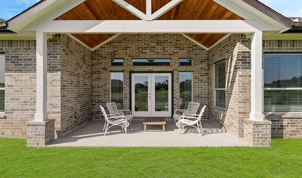 Gabled extended covered patio option