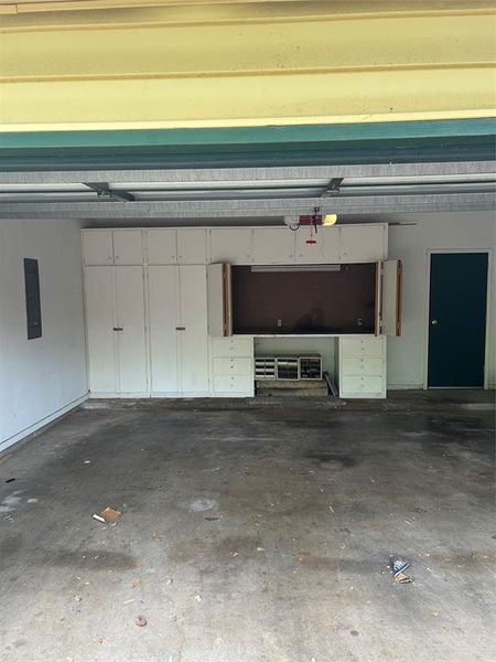 2 Car Garage with work bench area