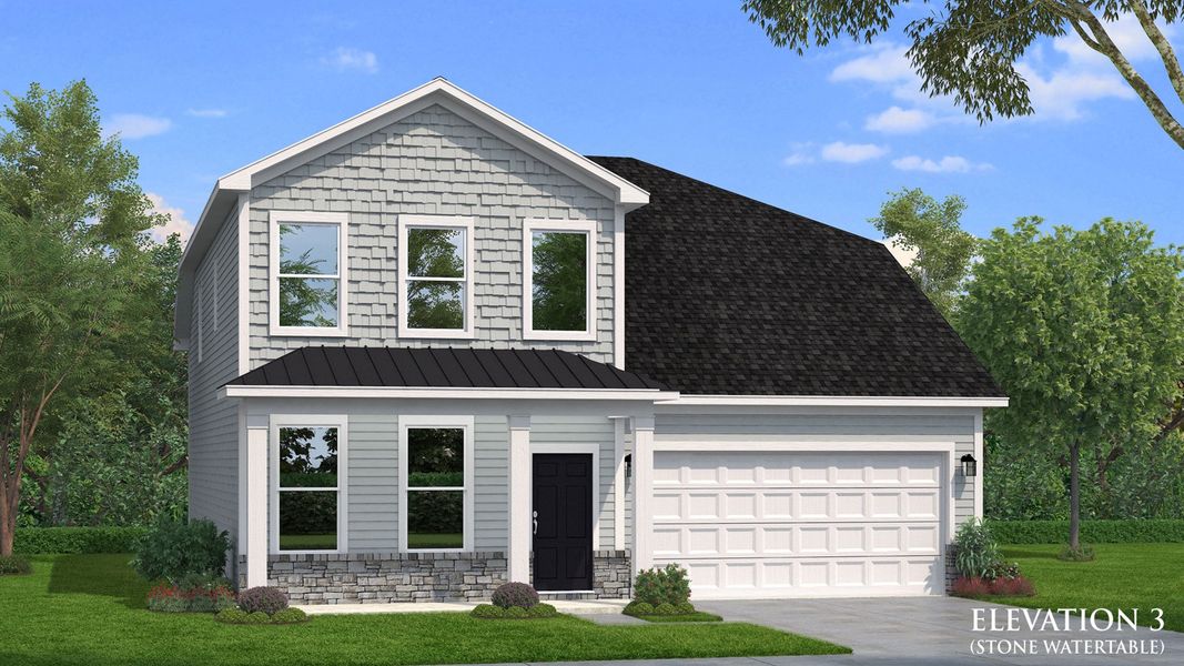 Representative exterior photo of a completed home built from the Lassiter by DRB Homes in Bellerose, Gibsonville, NC (Image 14). Representative exterior photo of a completed home built from the Lassiter by DRB Homes in Bellerose, Gibsonville, NC (Image 14).