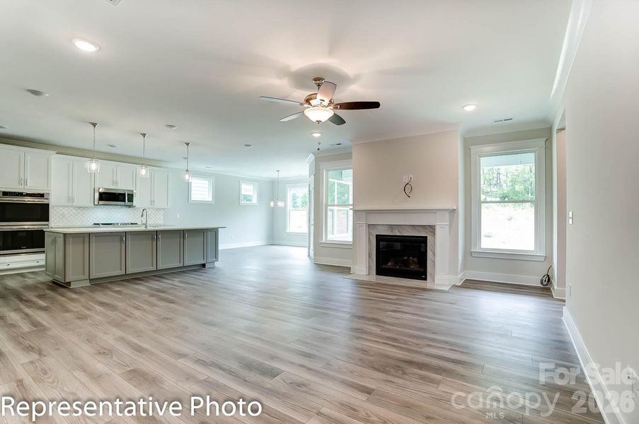 Family room with optional fireplace Family room with optional fireplace