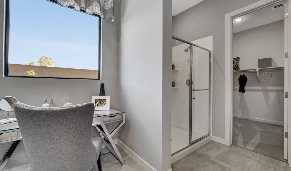 Walk-in closet in owner's bath