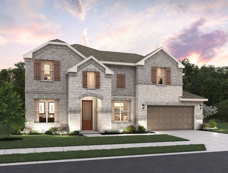Representative exterior photo of a completed home built from the William by Ashton Woods in Megan's Landing, Castroville, TX (Image 5).