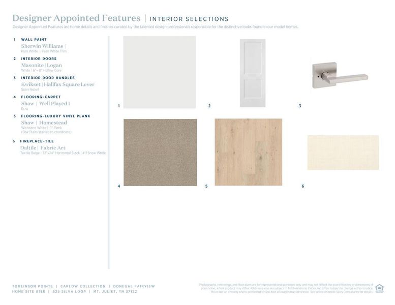 Sample of building materials used in homes in Tomlinson Pointe, Mount Juliet (Image 6).