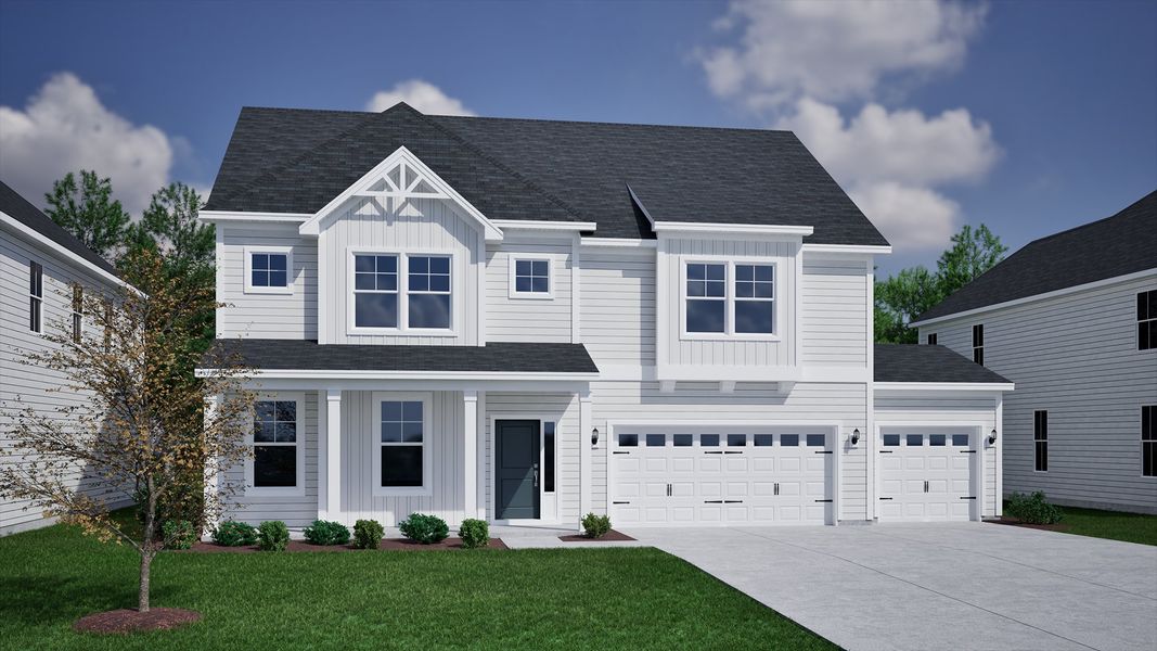 Representative exterior photo of a completed home built from the Roland II - Vanguard Collection by Mungo Homes in Porter Ridge, Elgin, SC (Image 14).
