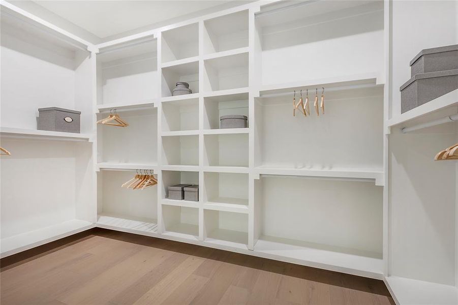 Walk in closet featuring hardwood / wood-style floors