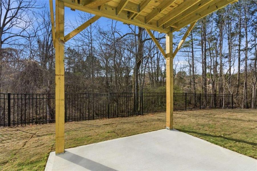 Exterior details and patio area of a home in The Reserve at Chapel Hill Phase II, Douglasville (Image 18). Exterior details and patio area of a home in The Reserve at Chapel Hill Phase II, Douglasville (Image 18).