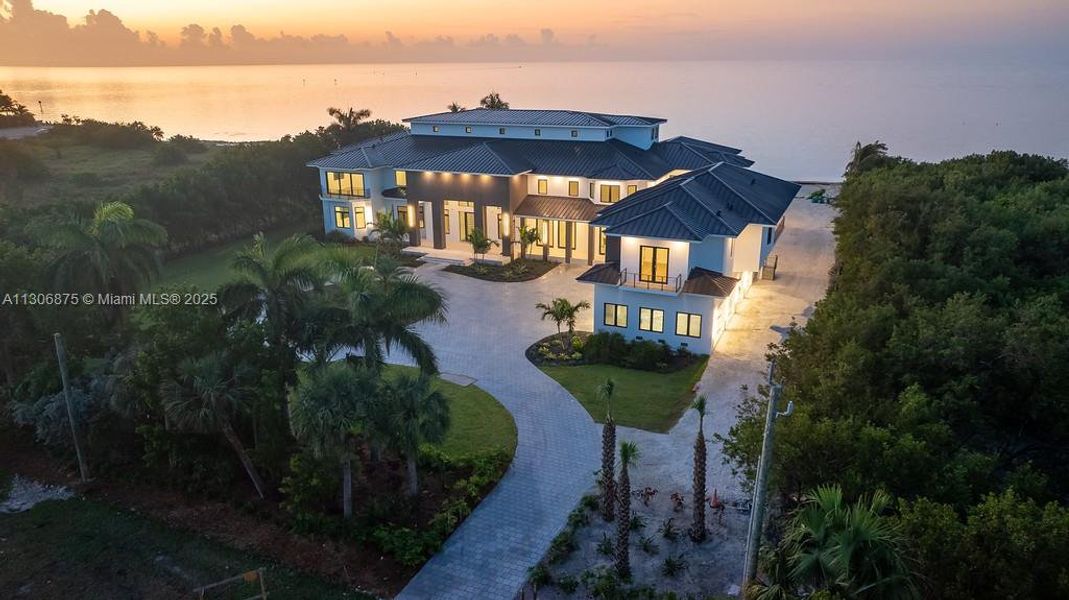 twilight aerial from street entrance twilight aerial from street entrance