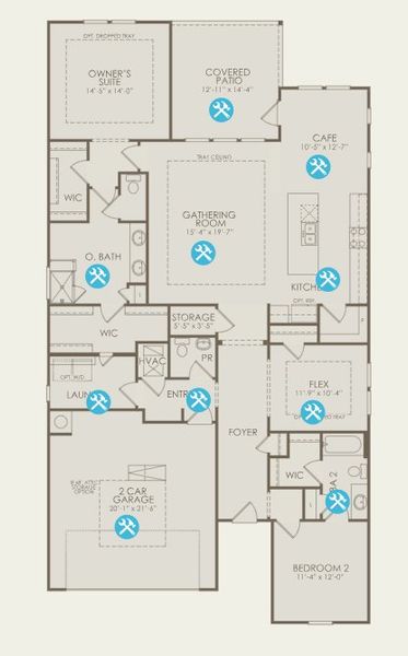 2D floor plan layout for the Stellar by Del Webb in Del Webb Point Hope, Charleston, SC (Image 5).