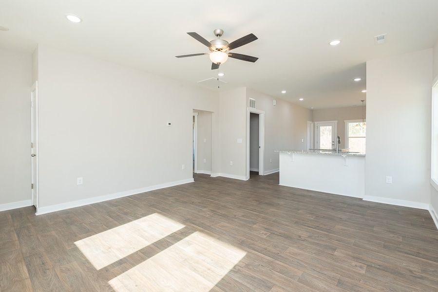 Representative unfurnished interior of a home built from the Dogwood by Foundation Home Builders LLC in Pinnix Loop, Burlington (Image 13). Representative unfurnished interior of a home built from the Dogwood by Foundation Home Builders LLC in Pinnix Loop, Burlington (Image 13).