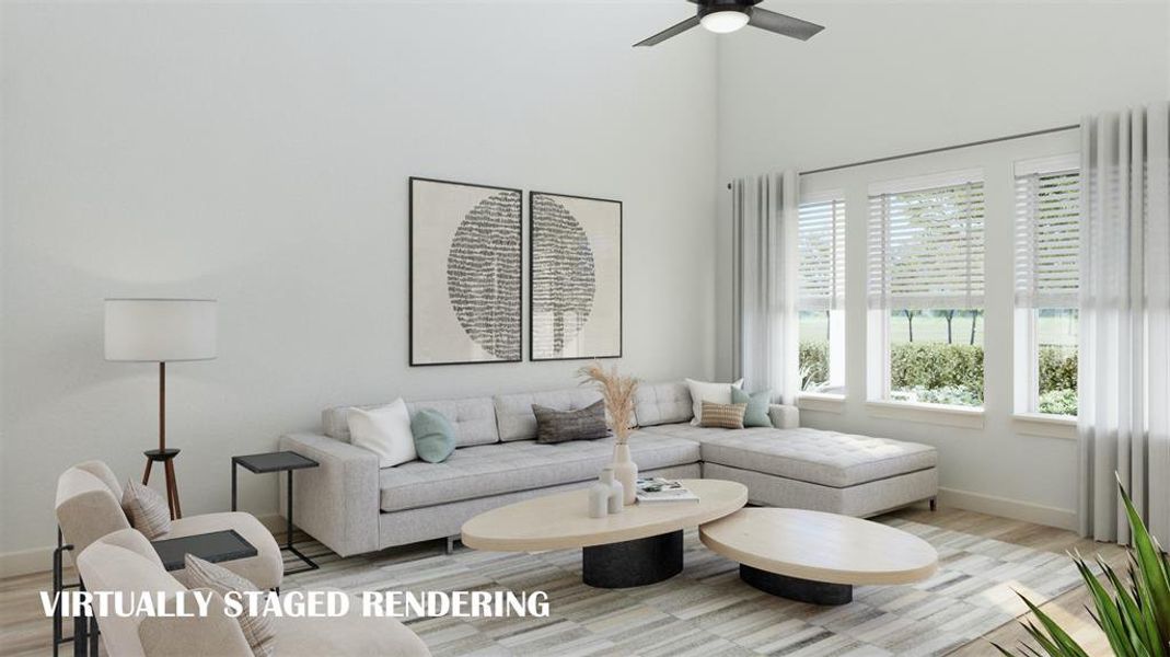A family room large enough to host the entire family!  VIRTUALLY STAGED RENDERING