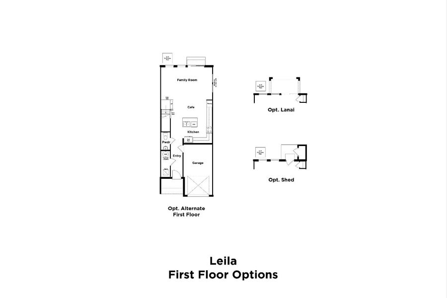 2D floor plan layout for the Leila II by DRB Homes in Twin Oaks, Zephyrhills, FL (Image 4).