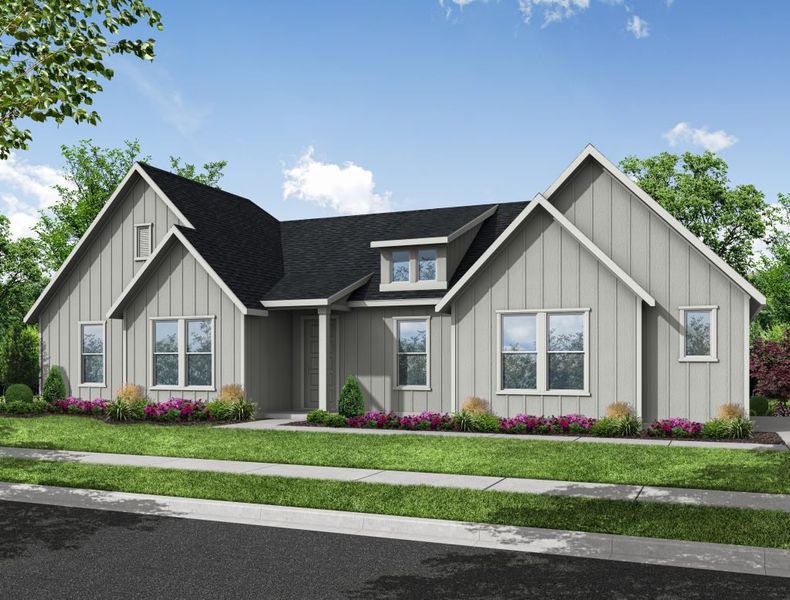 Representative exterior photo of a completed home built from the Magnolia by Impression Homes in Estates of Palmer, Palmer, TX (Image 1).