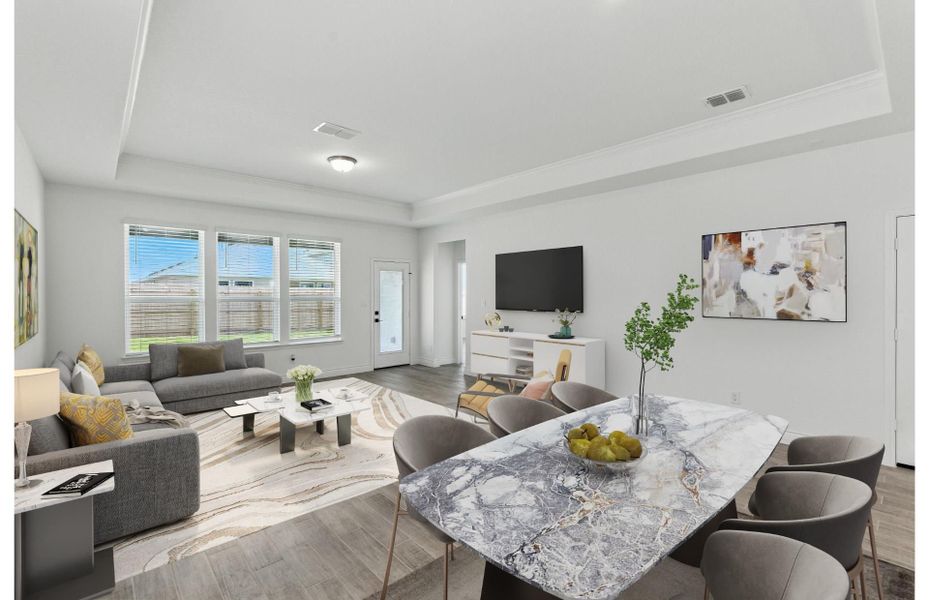 Representative furnished interior of a home built from the Oakmont by Pulte Homes in Horizon Ridge, San Antonio (Image 9). Representative furnished interior of a home built from the Oakmont by Pulte Homes in Horizon Ridge, San Antonio (Image 9).