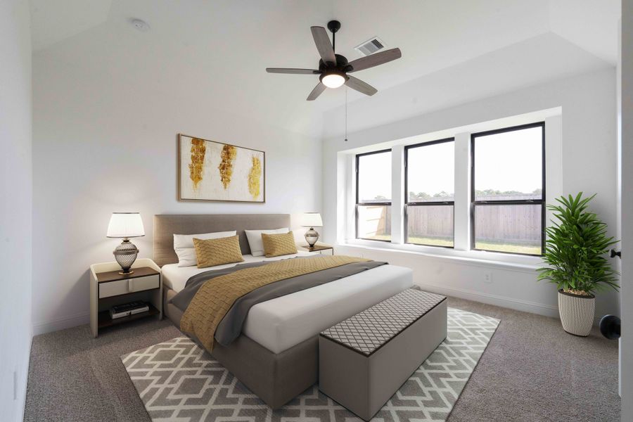 Furnished interior view inside a new home in Bridgeland, Cypress (Image 2). Furnished interior view inside a new home in Bridgeland, Cypress (Image 2).