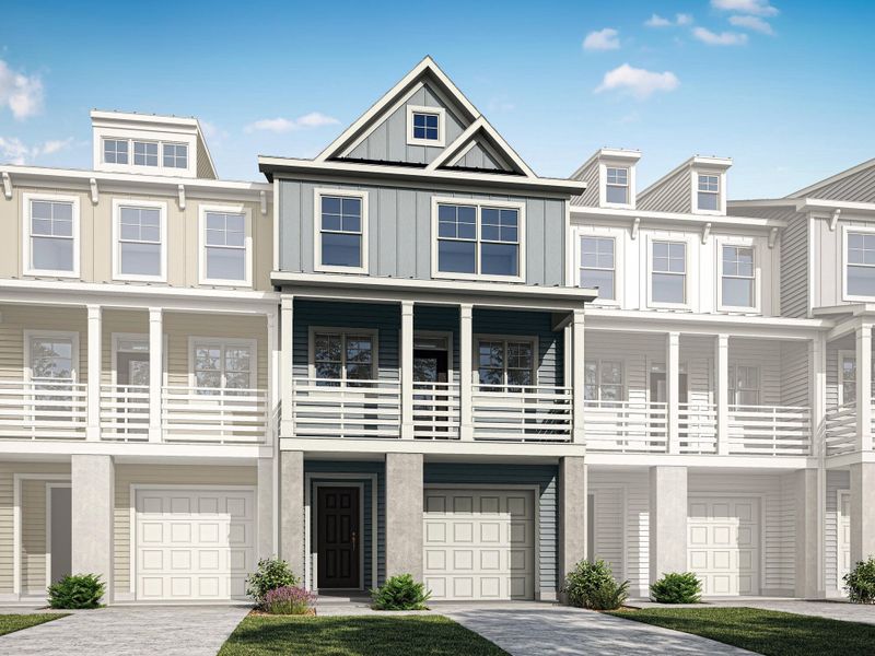 Front exterior of a new home in New Riverside Village, Bluffton, SC, highlighting curb appeal (Image 1).