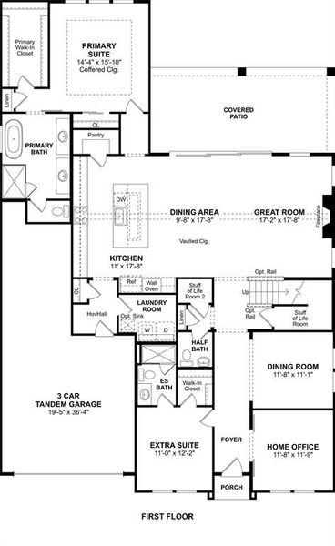 2D floor plan layout of this home in Timberbrook, Justin, TX (Image 3).