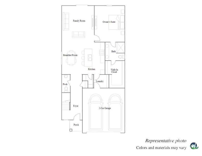 2D floor plan layout of this home in Oxford Glen, Claremont, NC (Image 3).