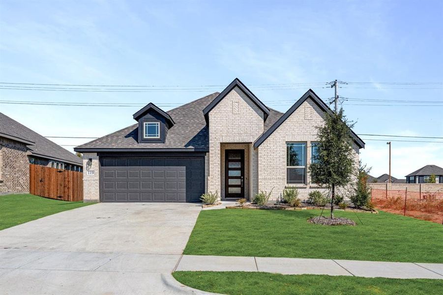 Front exterior of a new home in Arcadia Trails Classic 50, Balch Springs, TX, highlighting curb appeal (Image 1). Front exterior of a new home in Arcadia Trails Classic 50, Balch Springs, TX, highlighting curb appeal (Image 1).