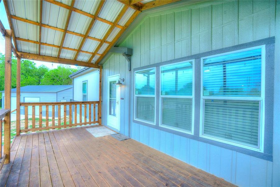 Exterior details and patio area of a home in , Springtown (Image 17).