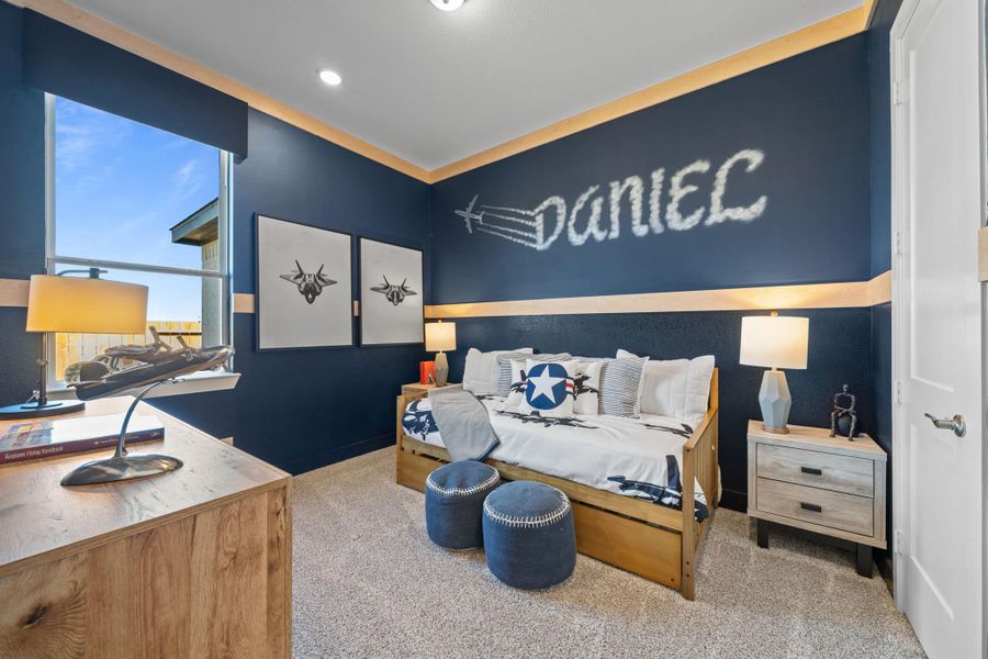 Representative furnished interior of a home built from the Bonneville by Chesmar Homes in University Heights, Round Rock (Image 14).