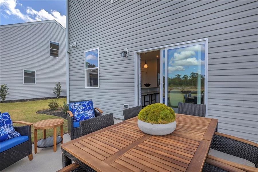 Exterior details and patio area of a home in Riverside Ridge, Lawrenceville (Image 3).