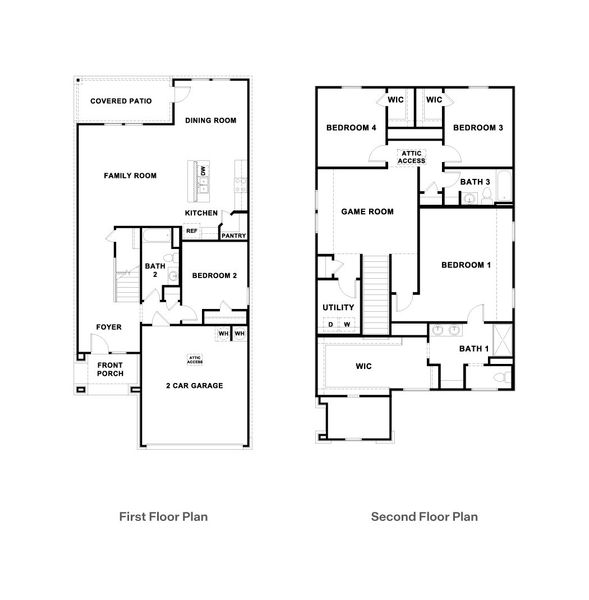 2D floor plan layout for the The Nicole by D.R. Horton in Trails at Wildhorse, Austin, TX (Image 3).