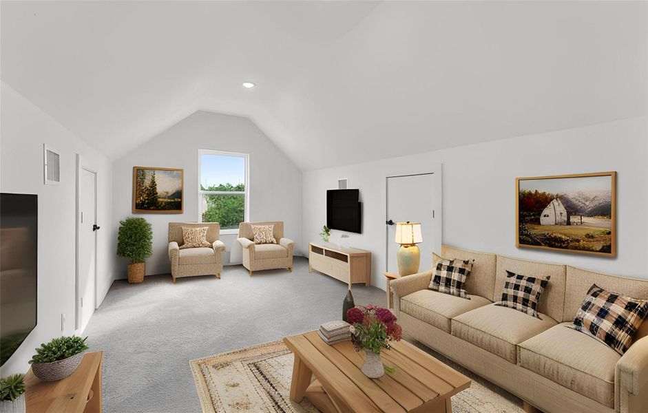 Bonus room staged as extra living space