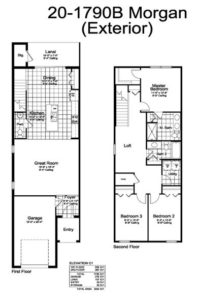 2D floor plan layout of this home in SkySail, Naples, FL (Image 5).