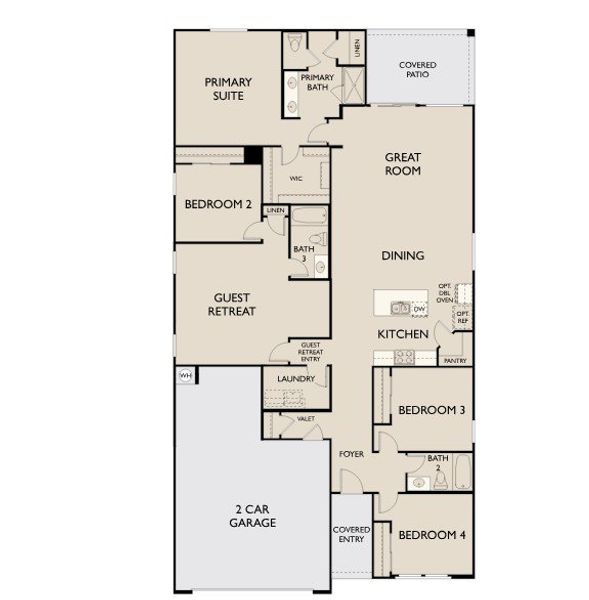 2D floor plan layout for the Sunflower by Ashton Woods in Estrella Crossing, Laveen, AZ (Image 4).