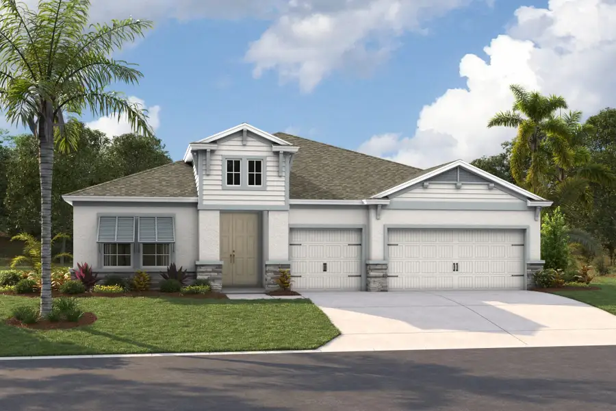 2D floor plan layout for the Bayshore I by Homes by WestBay in Pasadena Woods, Wesley Chapel, FL (Image 3).