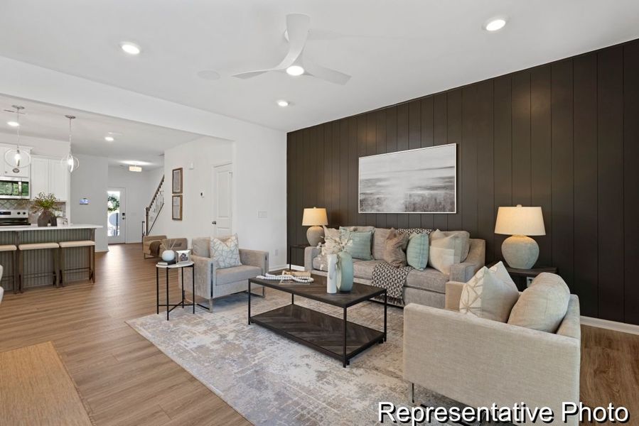Furnished interior view inside a new home in Covington Ridge Townhomes, Thomasville (Image 7). Furnished interior view inside a new home in Covington Ridge Townhomes, Thomasville (Image 7).