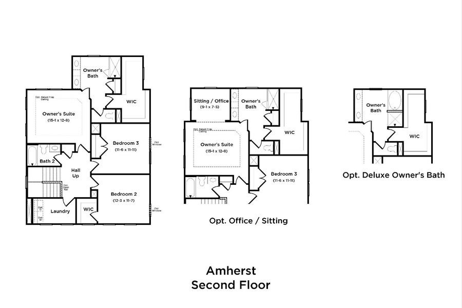 2D floor plan layout for the Amherst by DRB Homes in Miller Farm Single Family Homes, Pineville, NC (Image 10). 2D floor plan layout for the Amherst by DRB Homes in Miller Farm Single Family Homes, Pineville, NC (Image 10).