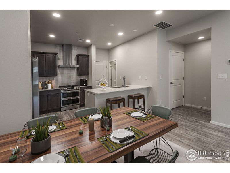 dining room and kitchen