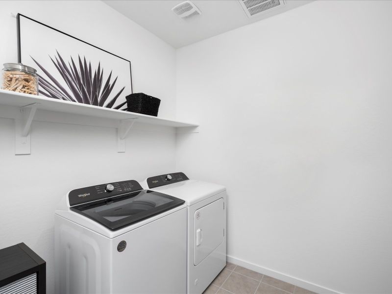 Laundry Room in Cedar Floorplan at Silva Farms