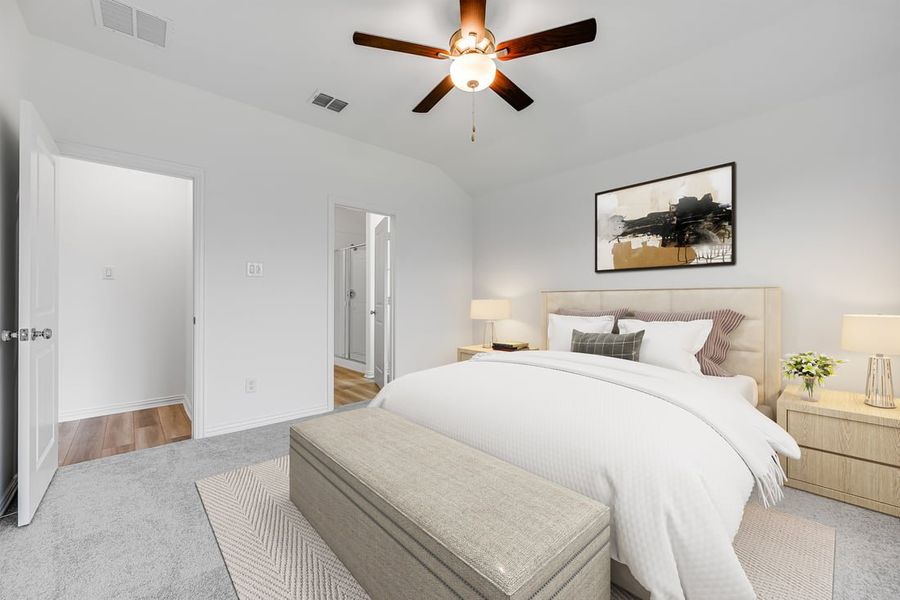 Representative furnished interior of a home built from the Hutto by Taylor Morrison in River Ridge, Crandall (Image 9). Representative furnished interior of a home built from the Hutto by Taylor Morrison in River Ridge, Crandall (Image 9).