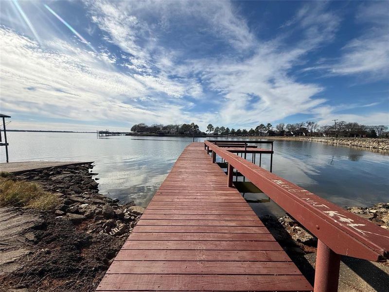 Dock with a water view