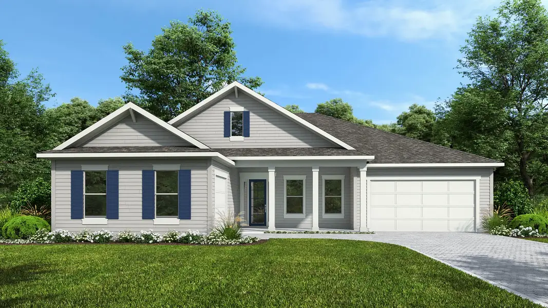 Representative exterior photo of a completed home built from the 3311MC by MasterCraft Builder Group in Madeira, St. Augustine, FL (Image 1). Representative exterior photo of a completed home built from the 3311MC by MasterCraft Builder Group in Madeira, St. Augustine, FL (Image 1).