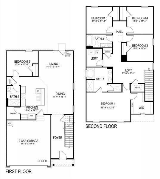 2D floor plan layout of this home in Northberry, Rome, GA (Image 2).