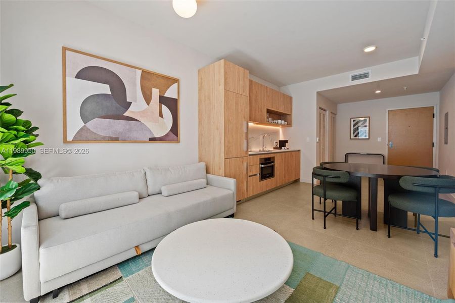 Furnished interior view inside a new home in , Miami (Image 15). Furnished interior view inside a new home in , Miami (Image 15).